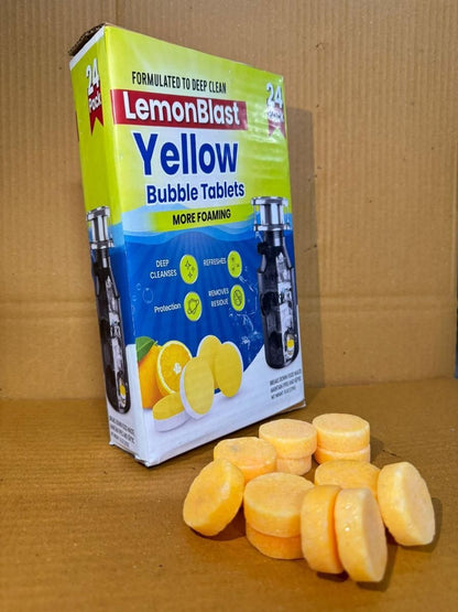 LemonBlast Yellow Bubble Tablets – Odor Eliminator + Blockage Remover (BUY 1 GET 1 FREE)