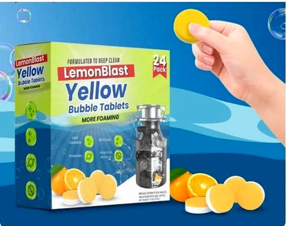 LemonBlast Yellow Bubble Tablets – Odor Eliminator + Blockage Remover (BUY 1 GET 1 FREE)