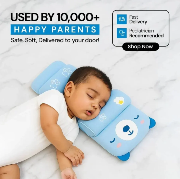 Baby Shaping Head Support Pillow - Assorted Colour
